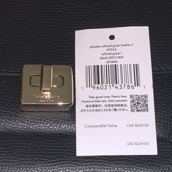 Kate Spade Phoebe Leather Flap Black Shoulder Crossbody Bag (Tag inside) BNWT - Picture 8 of 9